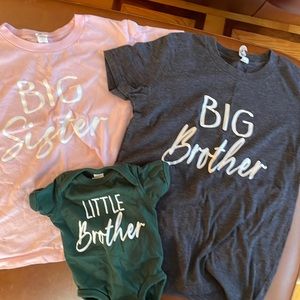 Big brother, big sister, baby brother matching shirts